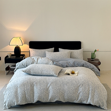 91家纺网 家纺一手货源 找家纺 （总）格里芬家纺 2025新款全棉色织水洗三层纱提花纯棉四件套