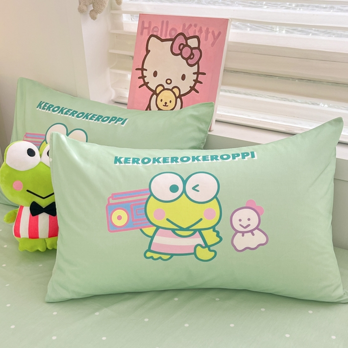 91家纺网 家纺一手货源 找家纺 暮思家居 2025新款正版授权三丽鸥大阪全棉数码印花纯棉四件套（第三批） 大版-可爱大眼蛙