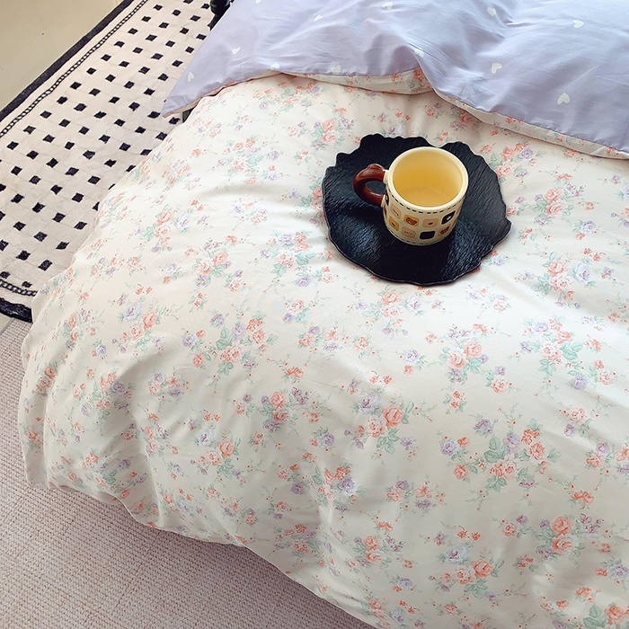 91家纺网 家纺一手货源 找家纺 2025新款亲肤舒适小清新全棉四件套 语曼