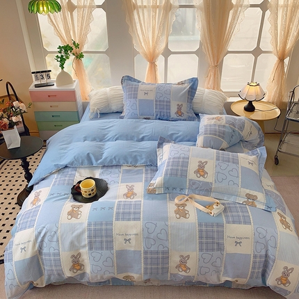 91家纺网 家纺一手货源 找家纺 （总）2025新款亲肤舒适小清新全棉四件套