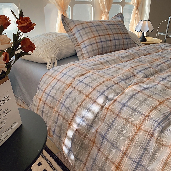 91家纺网 家纺一手货源 找家纺 2025新款亲肤舒适小清新全棉四件套小号标准都有 布罗西亚