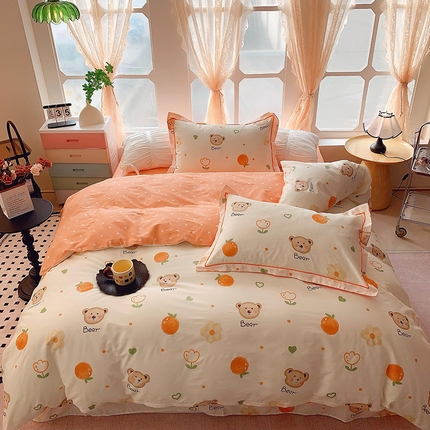 91家纺网 家纺一手货源 找家纺 （总）2025新款亲肤舒适小清新全棉四件套