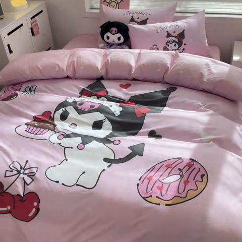 91家纺网 家纺一手货源 找家纺 暮思家居 2025新款正版授权三丽鸥大阪全棉数码印花纯棉四件套（第三批） 大版-美味库洛米