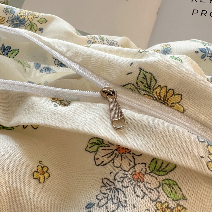 91家纺网 家纺一手货源 找家纺 雅居纺家纺 2025新款全棉双层纱四件套 初夏