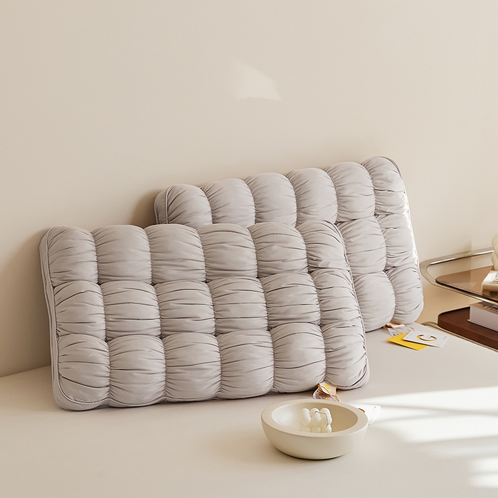 91家纺网 家纺一手货源 找家纺 微枕芯 2025新款法式云朵面包枕枕头枕芯48*74cm±2cm 法式云朵面包枕-灰色