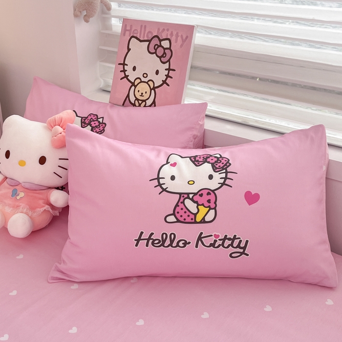 91家纺网 家纺一手货源 找家纺 暮思家居 2025新款正版授权三丽鸥大阪全棉数码印花纯棉四件套（第三批） 大版-凯蒂宝贝