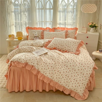 忘忧草 2025新款全棉小清新床裙四件套 陌上花颜