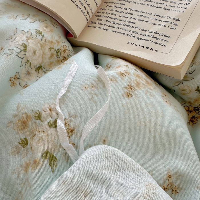 91家纺网 家纺一手货源 找家纺 雅居纺家纺 2025新款全棉双层纱四件套 蔷薇-兰