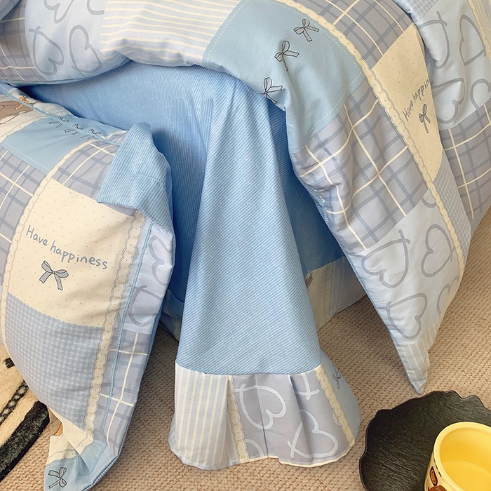 91家纺网 家纺一手货源 找家纺 2025新款亲肤舒适小清新全棉四件套小号标准都有 宠物城