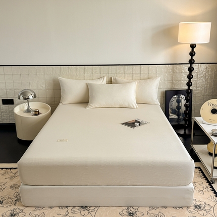 眠博士 2025新款A类全棉提花床笠系列 单品追忆床笠-奶昔白