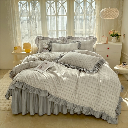 忘忧草 2025新款全棉小清新床裙四件套 卡芙卡