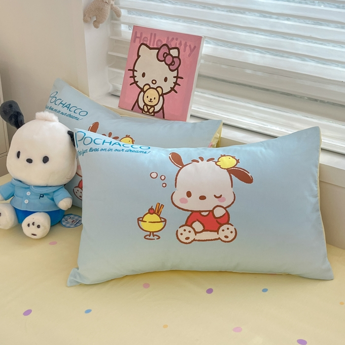 91家纺网 家纺一手货源 找家纺 暮思家居 2025新款正版授权三丽鸥大阪全棉数码印花纯棉四件套（第三批） 大版-呆萌怕恰狗