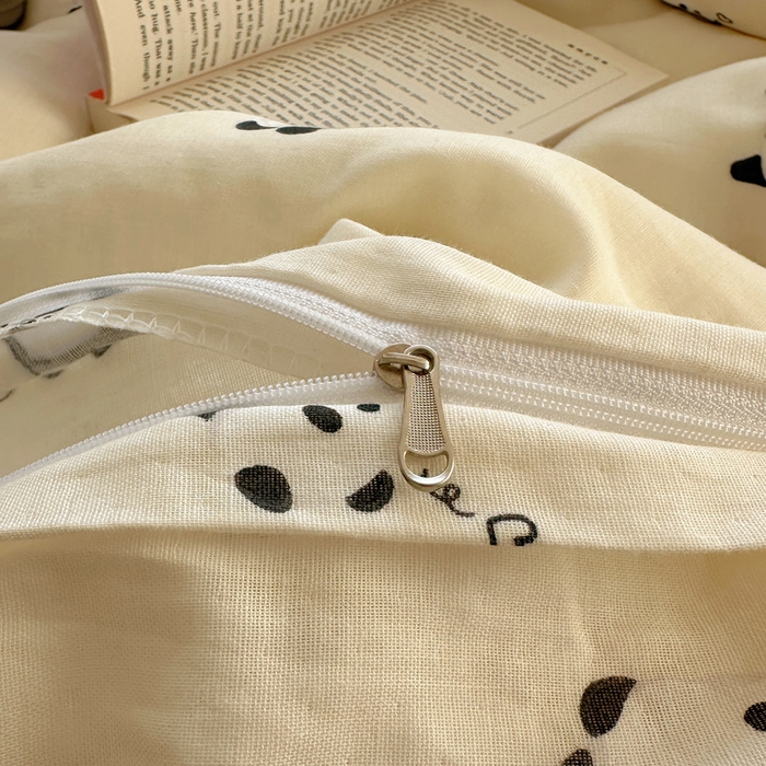 91家纺网 家纺一手货源 找家纺 雅居纺家纺 2025新款全棉双层纱四件套 睡睡熊