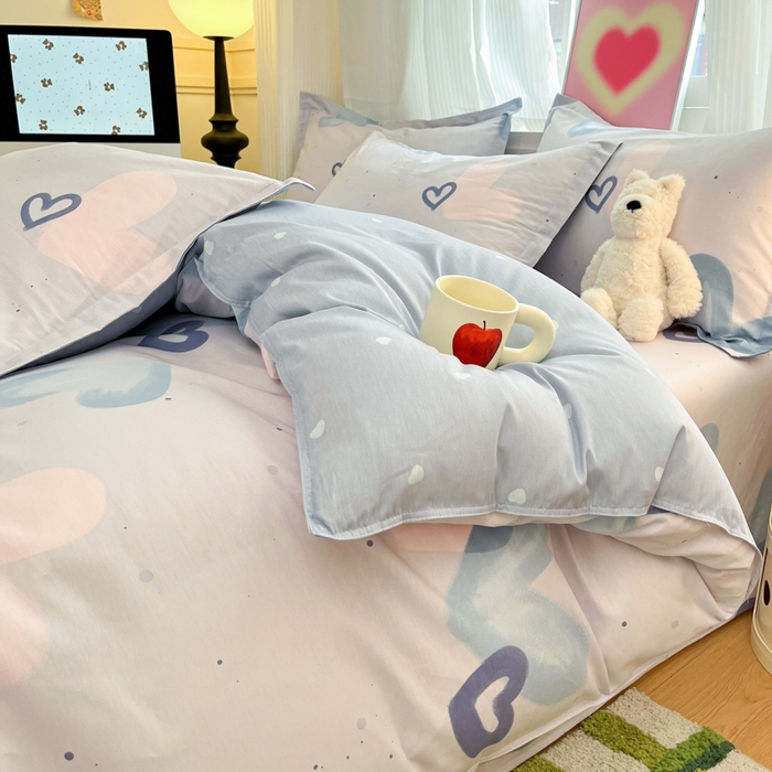 91家纺网 家纺一手货源 找家纺 2025新款全棉印花小清新单品系列-单被套(提供买家秀） 浪漫心语