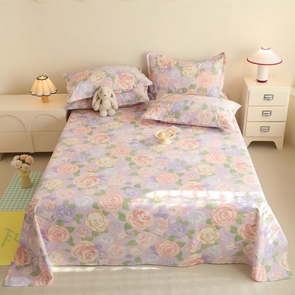 八十八家纺2025新款全棉12868系列四件套单品床单花幽兰