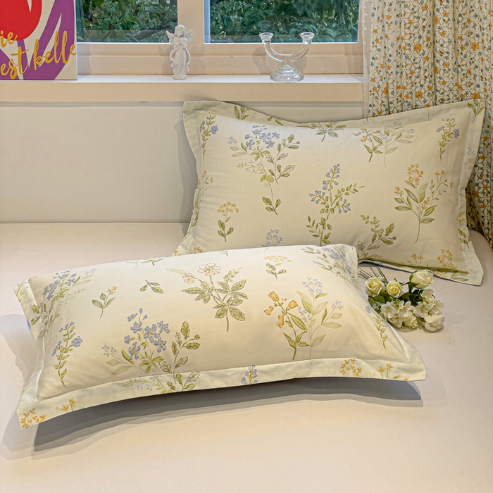 91家纺网 家纺一手货源 找家纺 2025春夏新款全棉花卉系列印花单枕套 沁园春