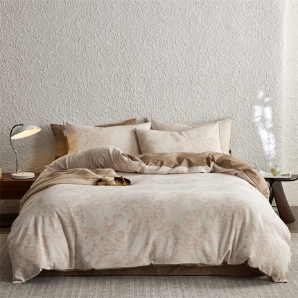 91家纺网 家纺一手货源 找家纺 （总）凯磊家纺 2025新款色织提花双层纱四件套