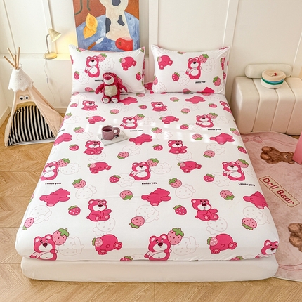 91家纺网 家纺一手货源 找家纺 （总）温眠 2025新款A类亲肤水洗棉可爱卡通印花床笠