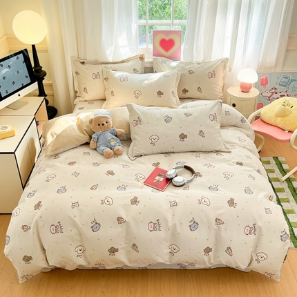 91家纺网 家纺一手货源 找家纺 （总）2025新款全棉印花小清新单品系列-四件套（提供买家秀）