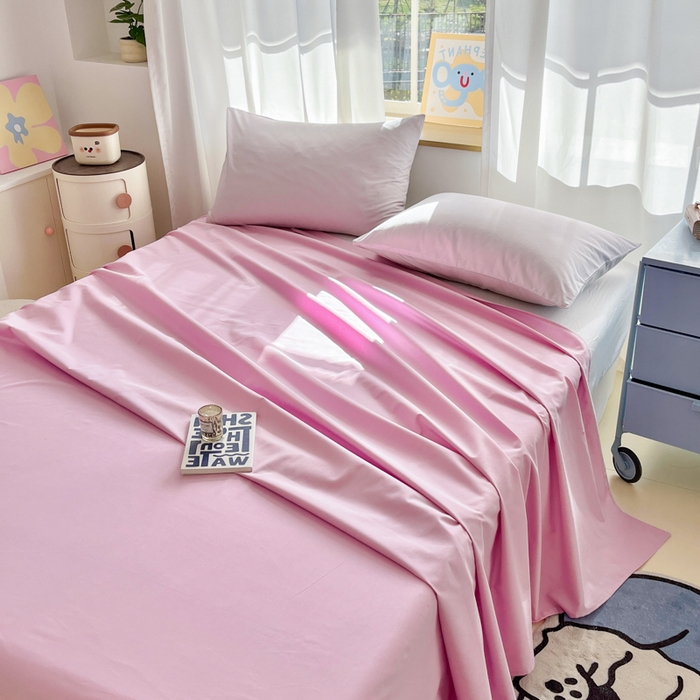 91家纺网 家纺一手货源 找家纺 泽西家纺+V17798841158发大图 2025新款A类全棉13376单品床单 芋泥紫