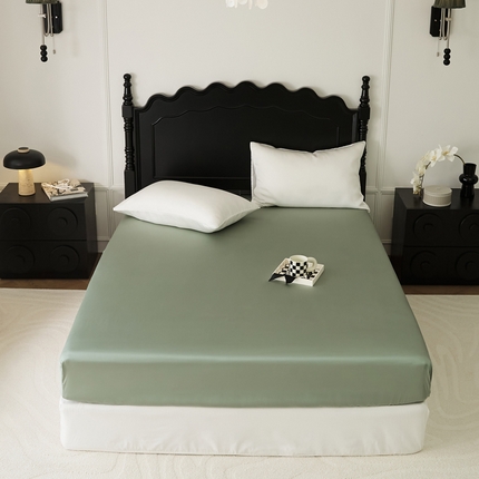 91家纺网 家纺一手货源 找家纺 （总）EH家居 2025春夏天丝纯色单床笠