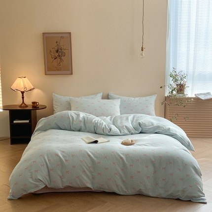 2025新款A类母婴级有氧全棉纯棉双层纱纯棉印花四件套 场景一 情书