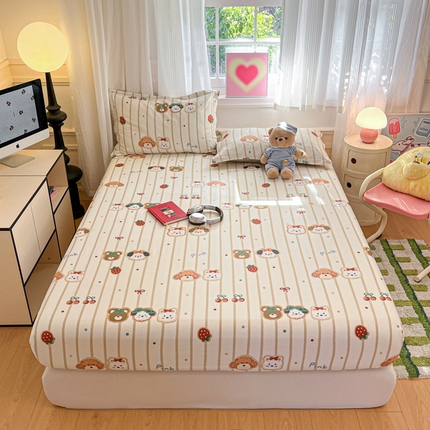 91家纺网 家纺一手货源 找家纺 （总）2025新款全棉印花小清新单品系列-单床笠