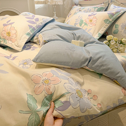 2025春夏新款全棉花卉系列印花单被套 花漾星辰