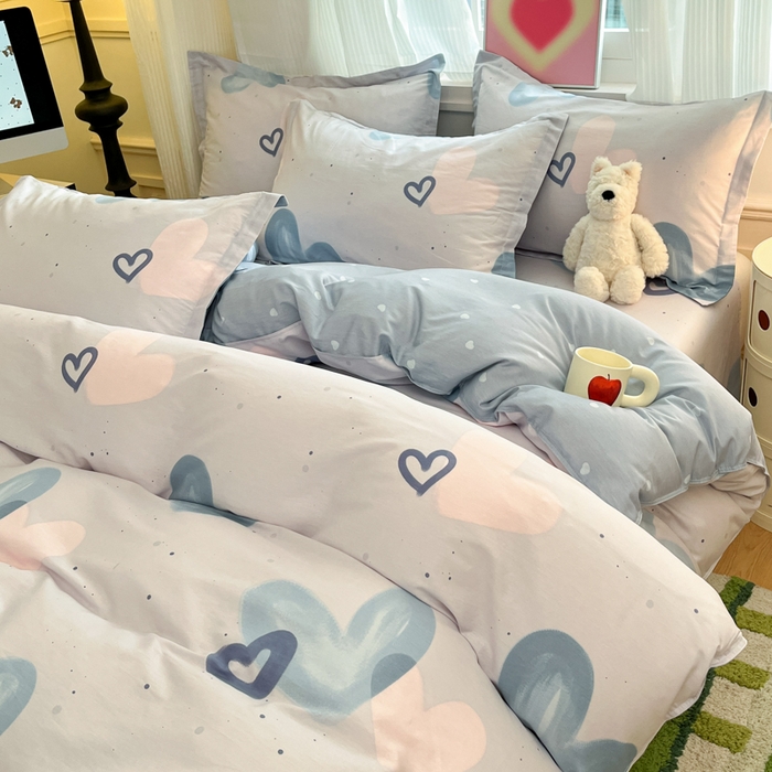 91家纺网 家纺一手货源 找家纺 2025新款全棉印花小清新单品系列-单被套(提供买家秀） 浪漫心语