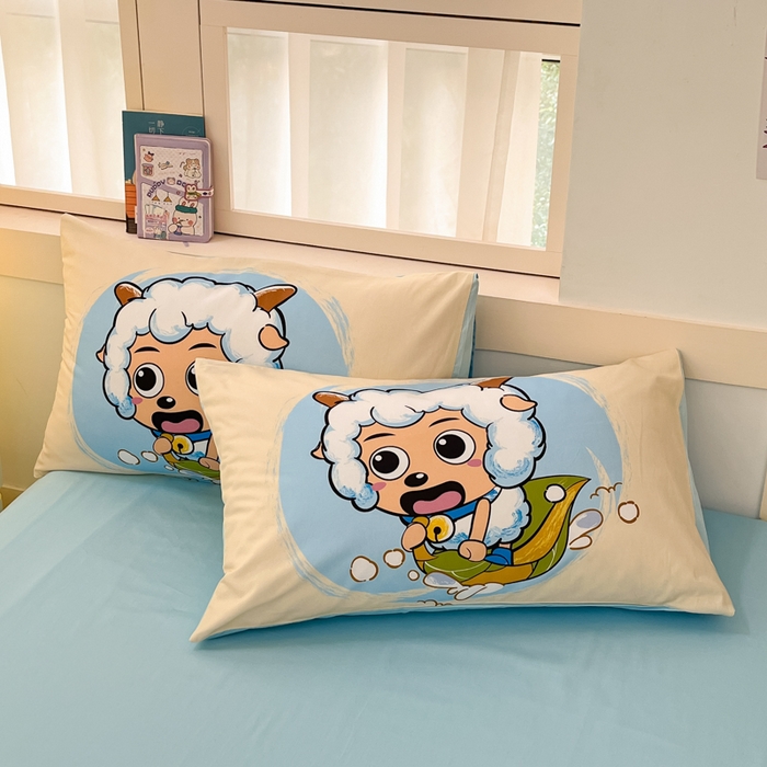 91家纺网 家纺一手货源 找家纺 金爱家 2025新款纯棉数码印花系列四件套 梦幻探险