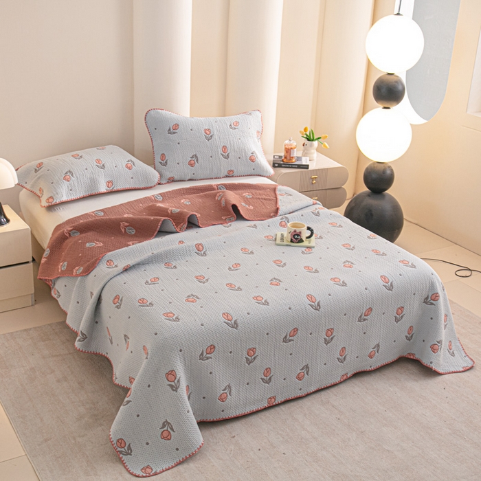 91家纺网 家纺一手货源 找家纺 手艺人2025新款A类宝宝四季全棉提花双面可铺盖床盖榻榻米炕盖炕垫盖毯AC01-AC10 AC01灰