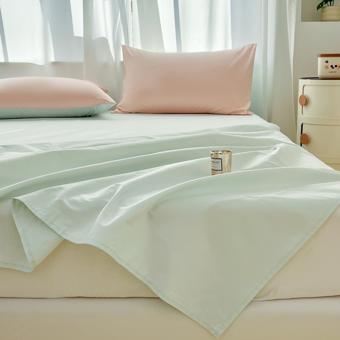 91家纺网 家纺一手货源 找家纺 泽西家纺+V17798841158发大图 2025新款A类全棉13376单品床单 云水绿