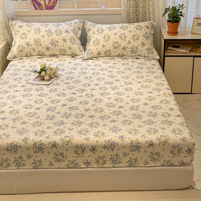 91家纺网 家纺一手货源 找家纺 （总）2025春夏新款全棉花卉系列印花单床笠