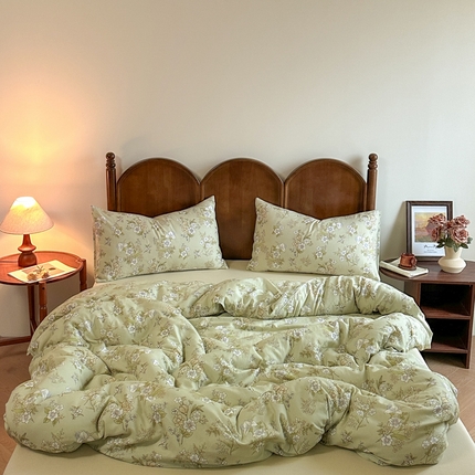 2025新款A类母婴级有氧全棉纯棉双层纱纯棉印花四件套 场景二 乐枝