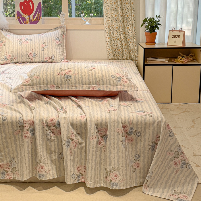 91家纺网 家纺一手货源 找家纺 （总）2025春夏新款全棉花卉系列印花床单