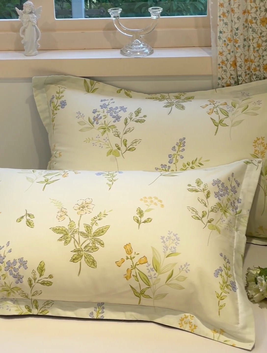 91家纺网 家纺一手货源 找家纺 2025春夏新款全棉花卉系列印花单枕套 沁园春