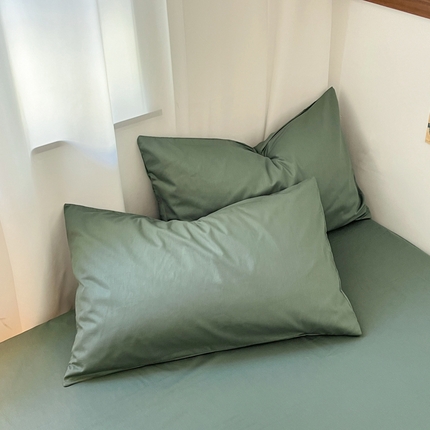 91家纺网 家纺一手货源 找家纺 （总）2025新款40长绒棉ins美拉德色系纯色全棉单品四件套床笠四件套系列--单枕套