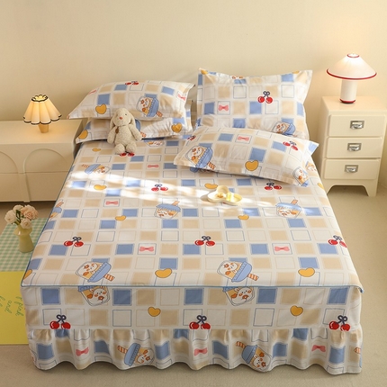 91家纺网 家纺一手货源 找家纺 八十八家纺 2025新款全棉12868系列四件套单品床裙樱桃丸子