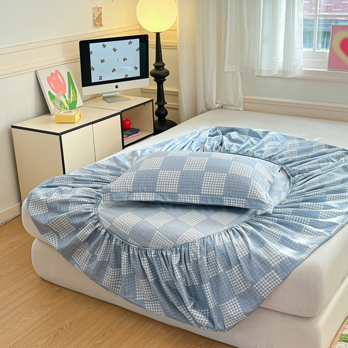 91家纺网 家纺一手货源 找家纺 2025新款全棉印花小清新单品系列-单床笠 普罗旺斯