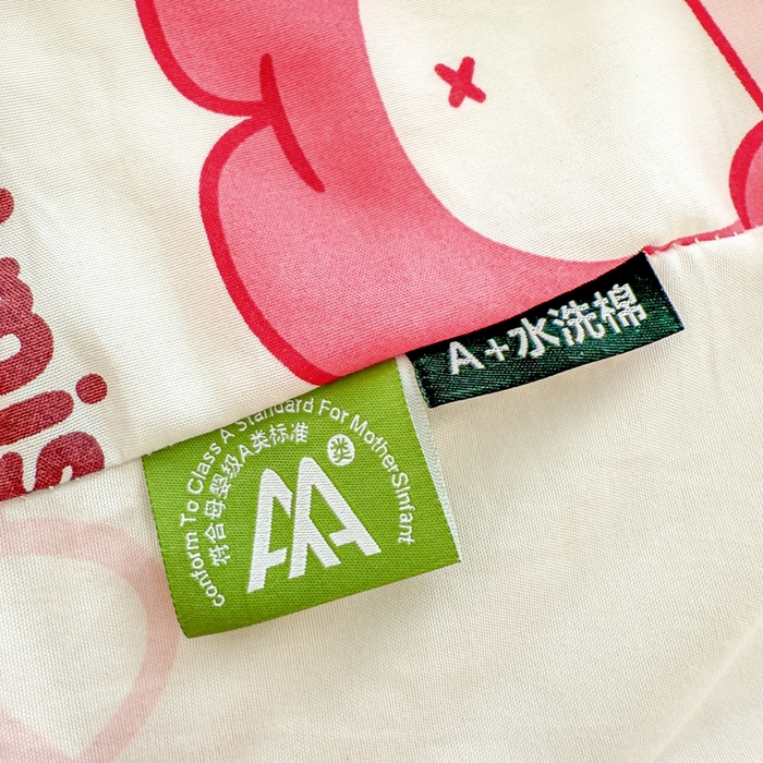 91家纺网 家纺一手货源 找家纺 温眠 2025新款A类亲肤水洗棉可爱卡通印花床笠 草莓熊