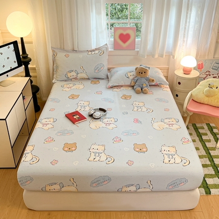 91家纺网 家纺一手货源 找家纺 （总）2025新款全棉印花小清新单品系列-单床笠