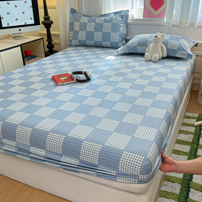 91家纺网 家纺一手货源 找家纺 2025新款全棉印花小清新单品系列-单床笠 普罗旺斯