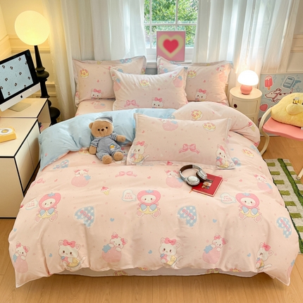 2025新款全棉印花小清新单品系列-四件套（提供买家秀） 草莓洋娃娃