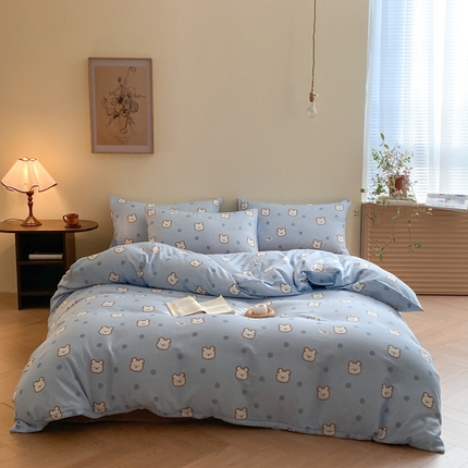 2025新款A类母婴级有氧全棉纯棉双层纱纯棉印花四件套 场景一 小狗波比