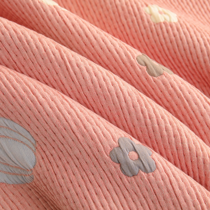 91家纺网 家纺一手货源 找家纺 手艺人2025新款A类宝宝四季全棉提花双面可铺盖床盖榻榻米炕盖炕垫盖毯AC01-AC10 AC08粉