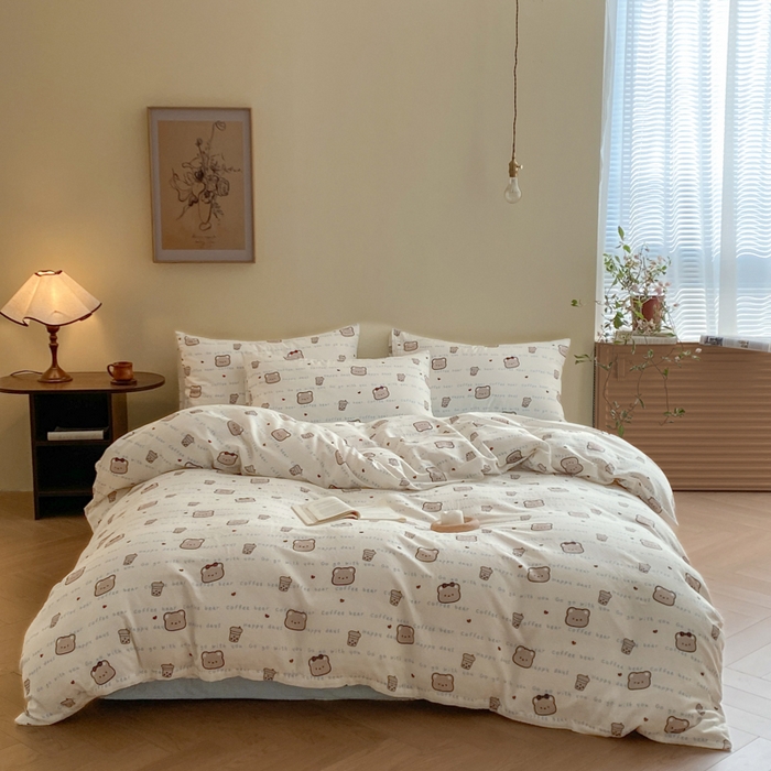 91家纺网 家纺一手货源 找家纺 2025新款A类母婴级有氧全棉纯棉双层纱纯棉印花四件套 场景一 海盐波波