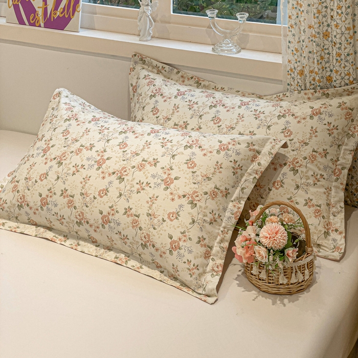 91家纺网 家纺一手货源 找家纺 2025春夏新款全棉花卉系列印花单枕套 露丝