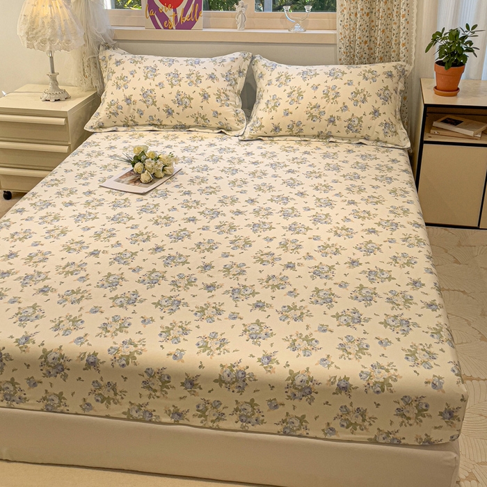 91家纺网 家纺一手货源 找家纺 （总）2025春夏新款全棉花卉系列印花单床笠