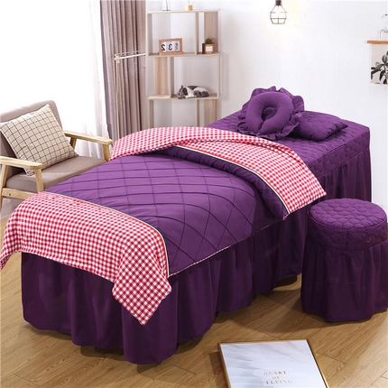 91家纺网 家纺一手货源 找家纺 （总）2024新款简约英伦—格子水洗棉美-容四件套