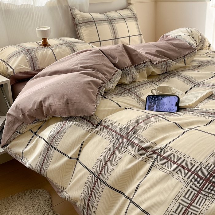 91家纺网 家纺一手货源 找家纺 西引力 2025开春新款全棉印花四件套单被套系列 曲美空间